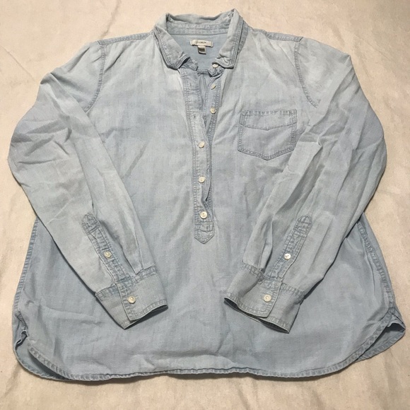 J. Crew Tops - J Crew Chambray 3/4 Button Down Shirt